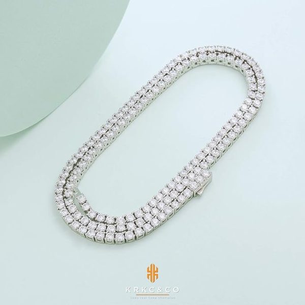 テニスチェーン テニスネックレス 幅3/4/5mm CZダイヤ 14K金メッキ メンズ レディース チェーンネックレス ジルコニア - 画像 (30)