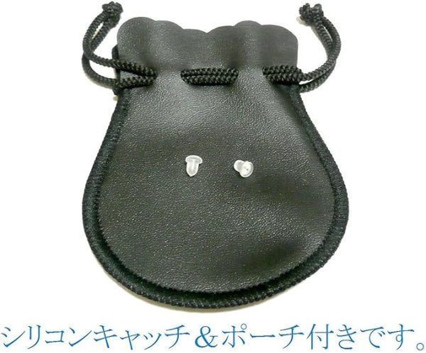 ルチルクォーツ (8mm 丸珠) ピアス/ゴールド トーン 【 馬蹄 】 - 画像 (8)
