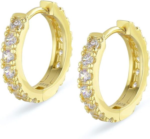 フープピアス 15mm シルバー925 金属アレルギー対応 両耳 14k金メッキ メンズ レディース イヤリング - 画像 (6)