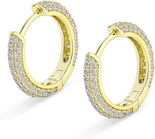フープピアス 15mm シルバー925 金属アレルギー対応 両耳 14k金メッキ メンズ レディース イヤリング - 画像 (12)