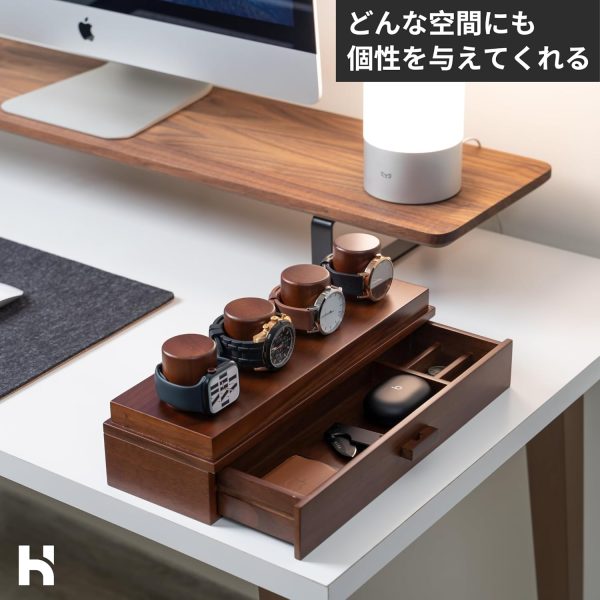 腕時計ディスプレイケース 腕時計収納ケース ウォルナット - 画像 (3)