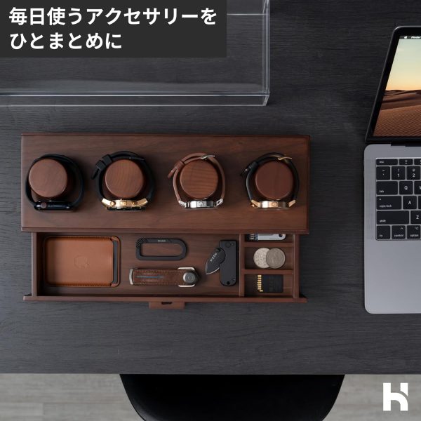 腕時計ディスプレイケース 腕時計収納ケース ウォルナット - 画像 (8)